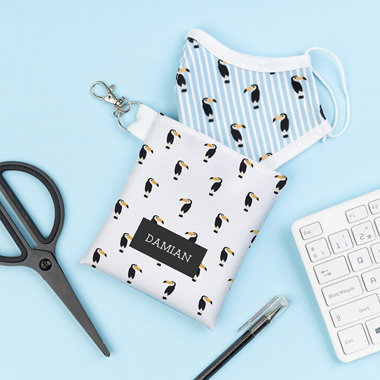 Estuche de tela para mascarillas personalizado