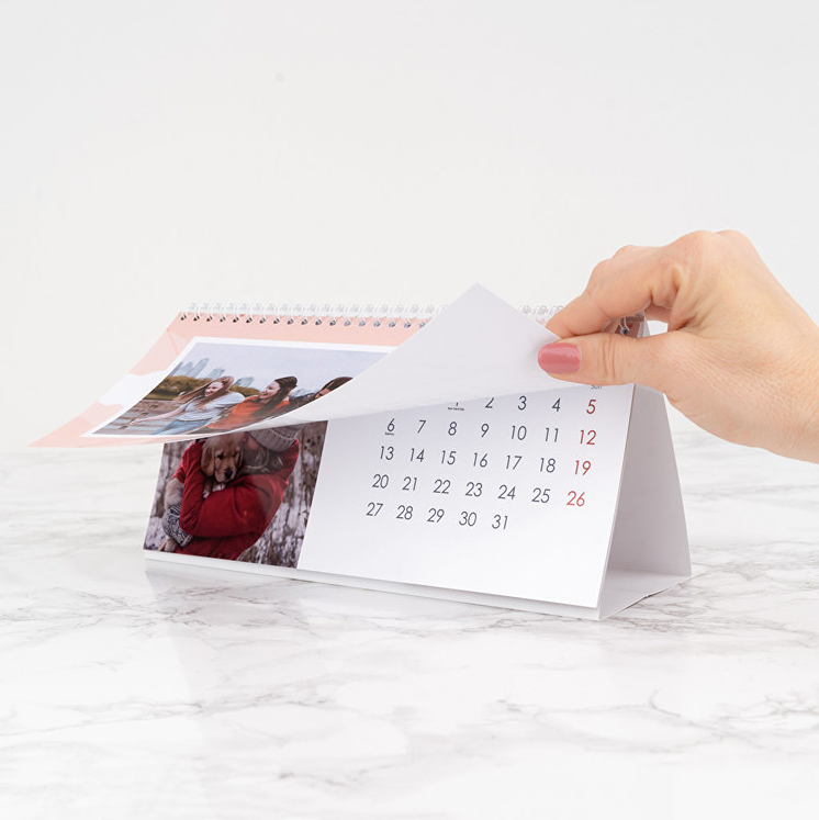 Calendario de mesa rectangular o cuadrado