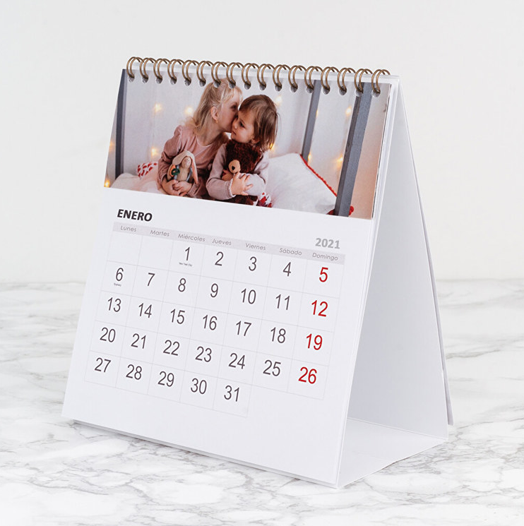 Calendario de mesa rectangular o cuadrado